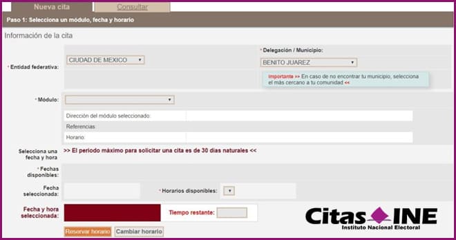CITAS INE